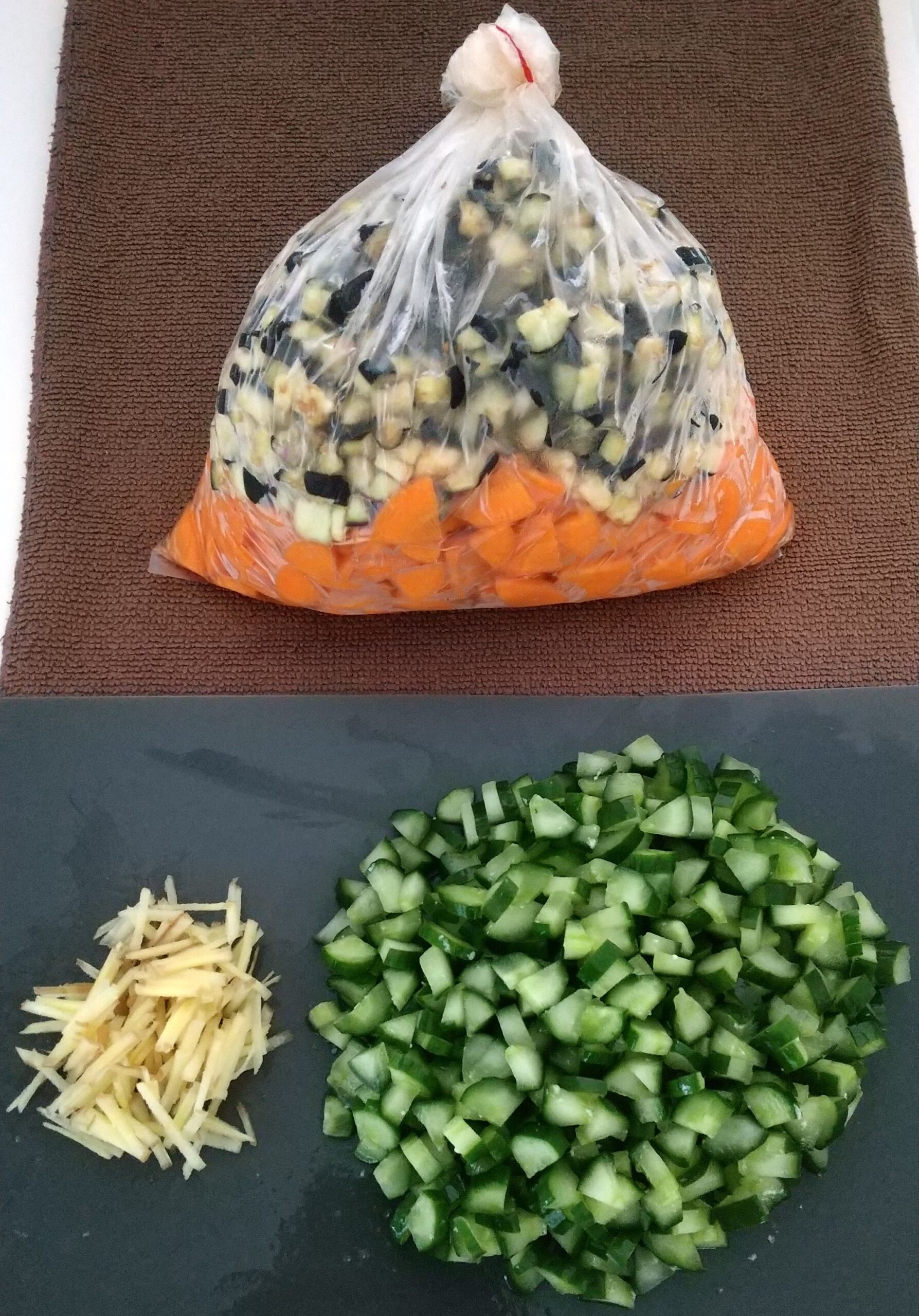 塩もみした野菜
